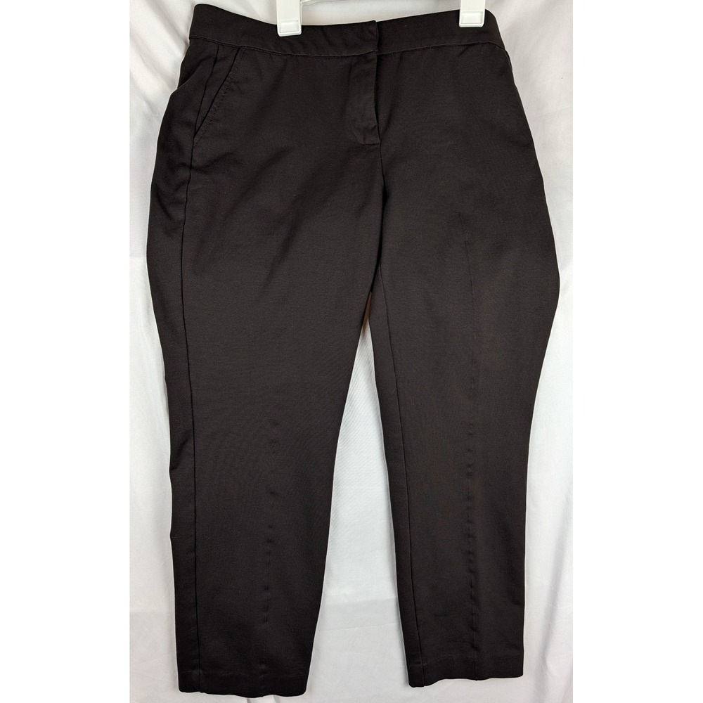 Banana Republic Sloan Fit Ankle Pants Womens 6 Dark Brown Stretch Slim Trousers
